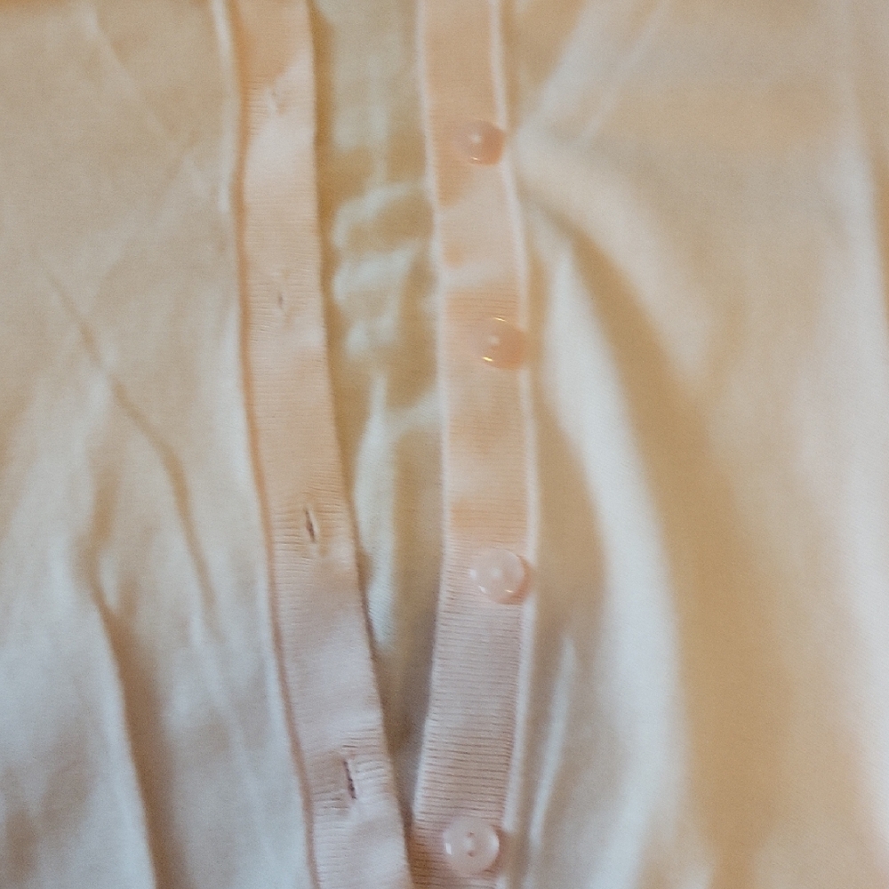 SALE 3 For $20 - LOFT Light Pink Knit Button-Up Cardigan MEDIUM - Picture 3 of 4